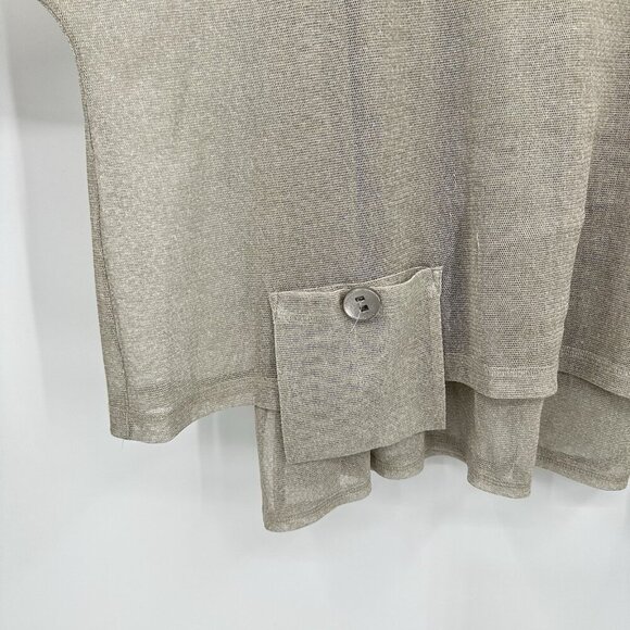 shirt top blouse tunic batwing sheer artsy lagenlook layered beige 2X - Picture 1 of 9